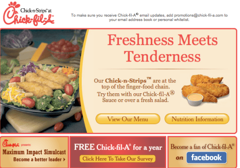 Just take a quick survey for a year's worth of yummy chicken sandwiches.