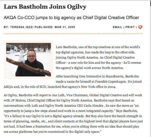 Lars Bastholm joins Ogilvy