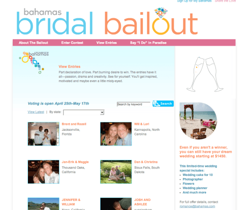 Bridal Bailout Entries