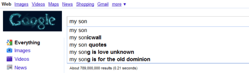 Google Instant "My Son"